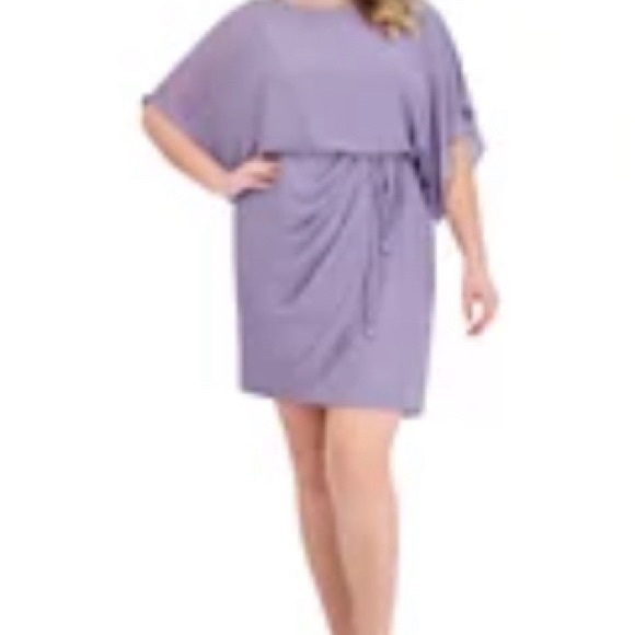 JESSICA HOWARD
Plus Size Boat-Neck Blouson Faux-Wrap Dress - Picture 1 of 3